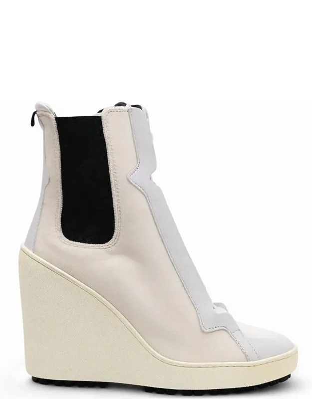 Lace-up Wedge Ankle Boots