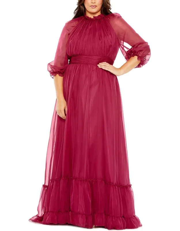 Puff Sleeve Tiered A-line Dress