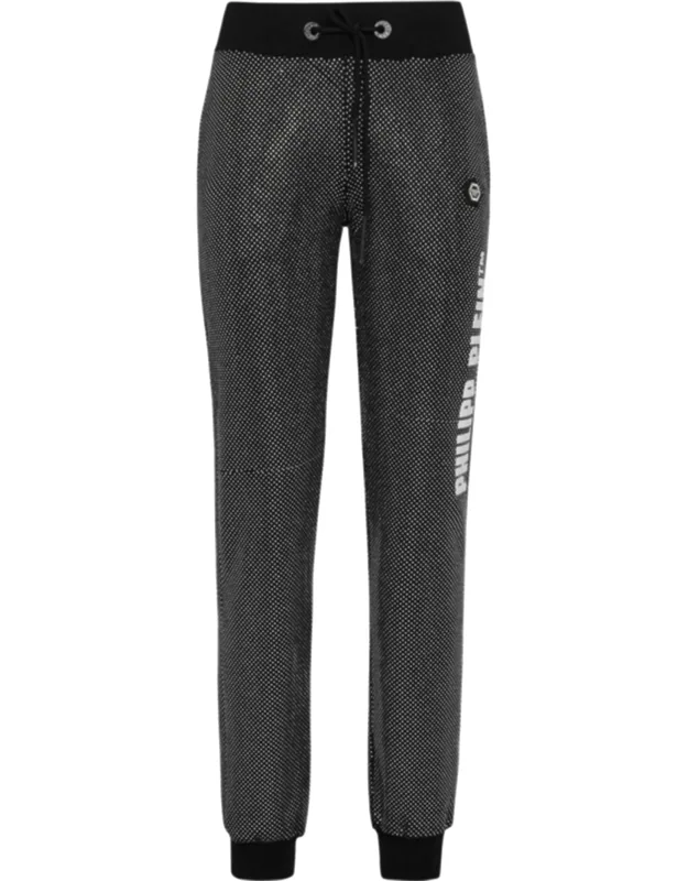 Jogging Trousers With Cotton Fleece And Micro-rhinestones