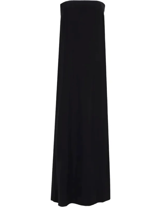 Strapless Maxi Dress With Flared Hem And Elegant Silhouette