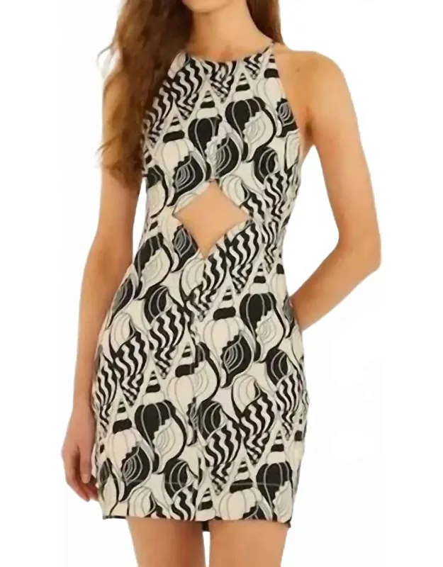 Seashell Serenade Diamond Cut Out Mini Dress