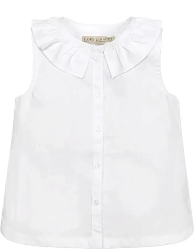 Ruffle Collar Button Front Blouse