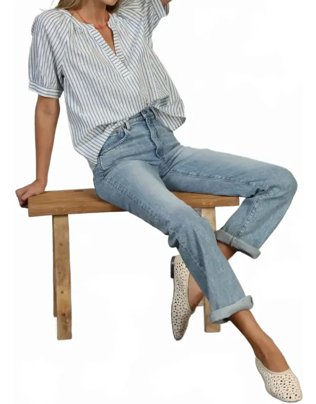 Cuffed Denim Top