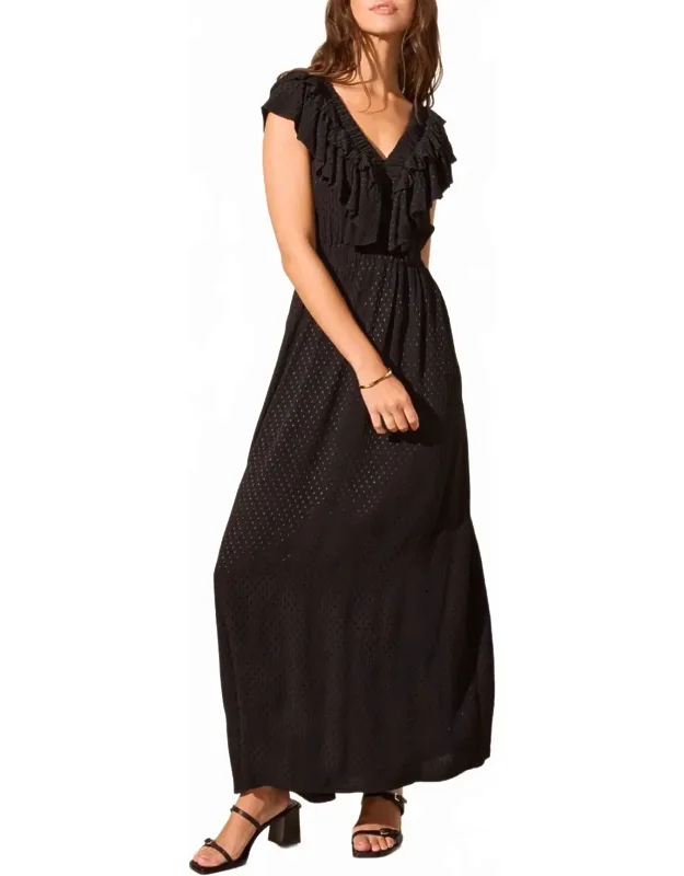 Ruffle Shoulders Fashion Dress