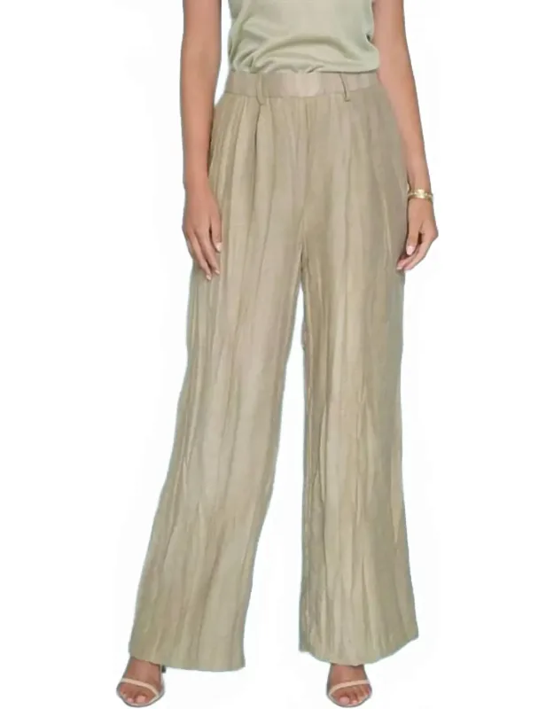 Crinkled Wide-leg Pants