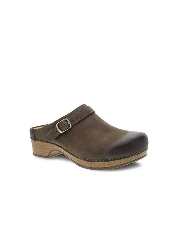 Berry Burnished Nubuck Leather Shoes