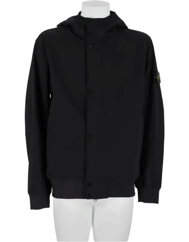 Hooded Jacket With Ribbed Cuffs And Hem