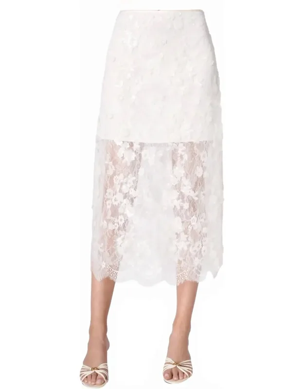 Aylin Sequin Lace Midi Skirt