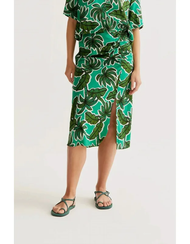 Palm Trees Midi Skirt