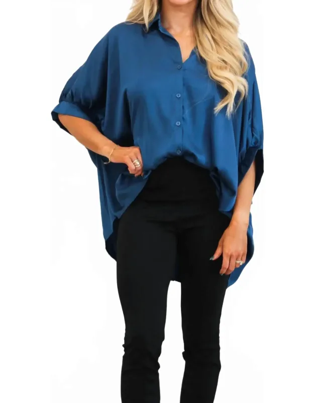 Satin Button Down Top
