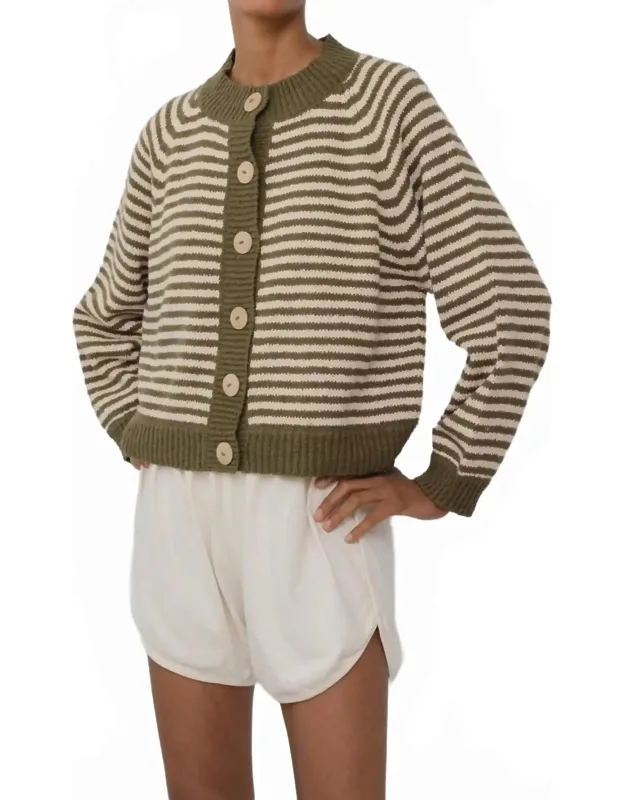Striped Bomber Cardigan