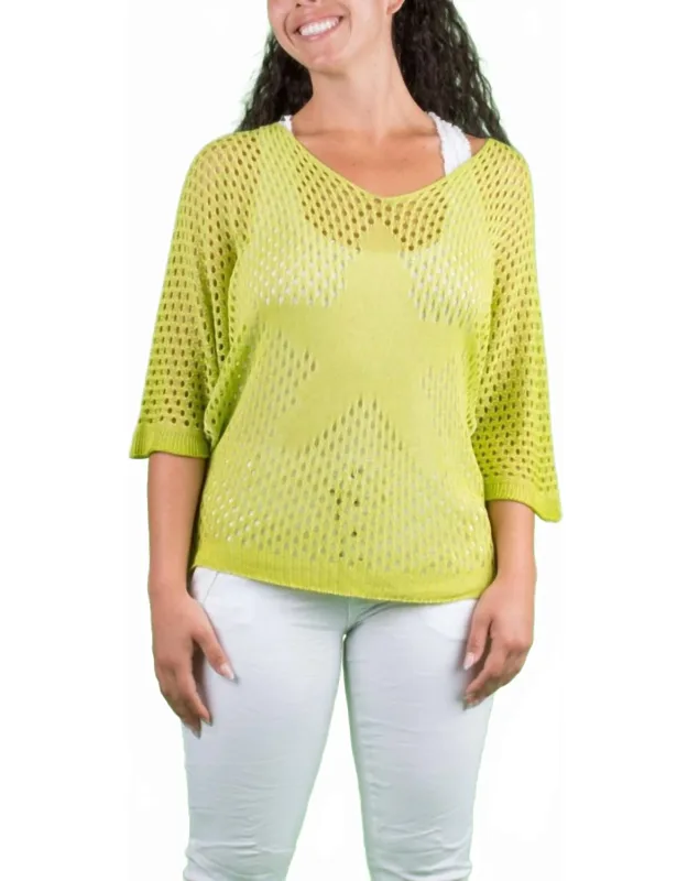 Star Knit Mesh Sweater