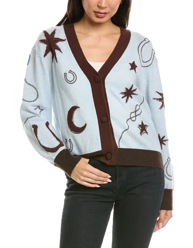 Equestrian Motif Cashmere Cardigan