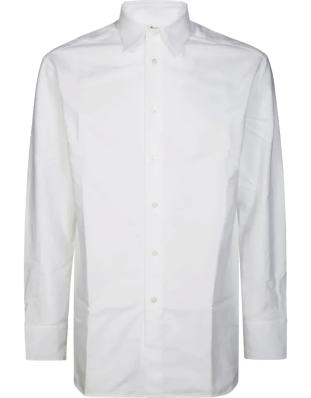Classic Long-sleeve Shirt With Pointed Collar