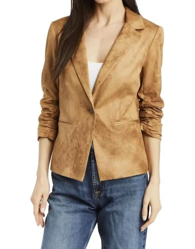 Faux Suede Blazer