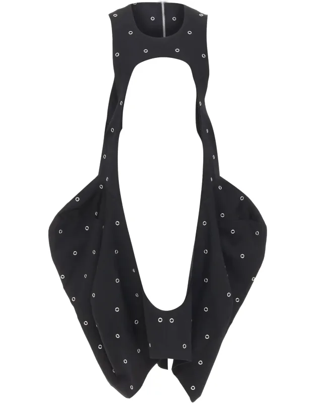Wool Silver Grommet Cut-out Pannier Dress