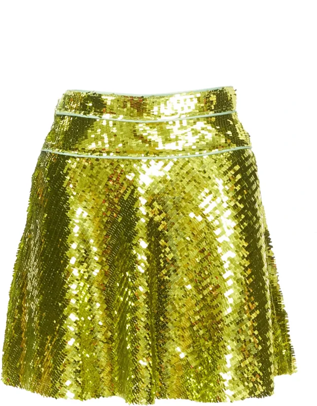 Sequin Piping Skater Skirt