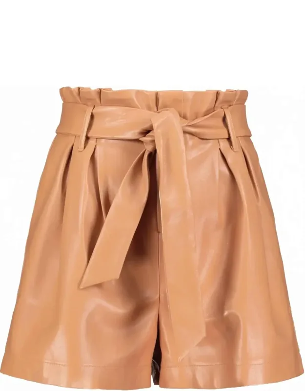 Vegan Leather Tie Shorts