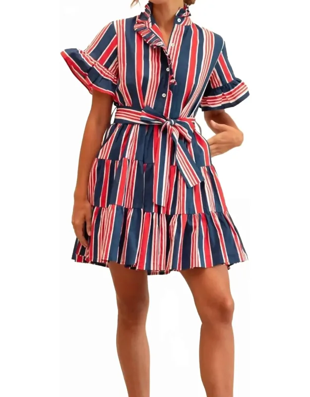 Mini Dress In Sailing Stripe