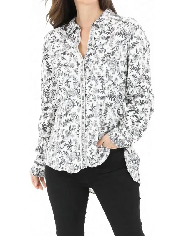 Button Front Printed Shirt