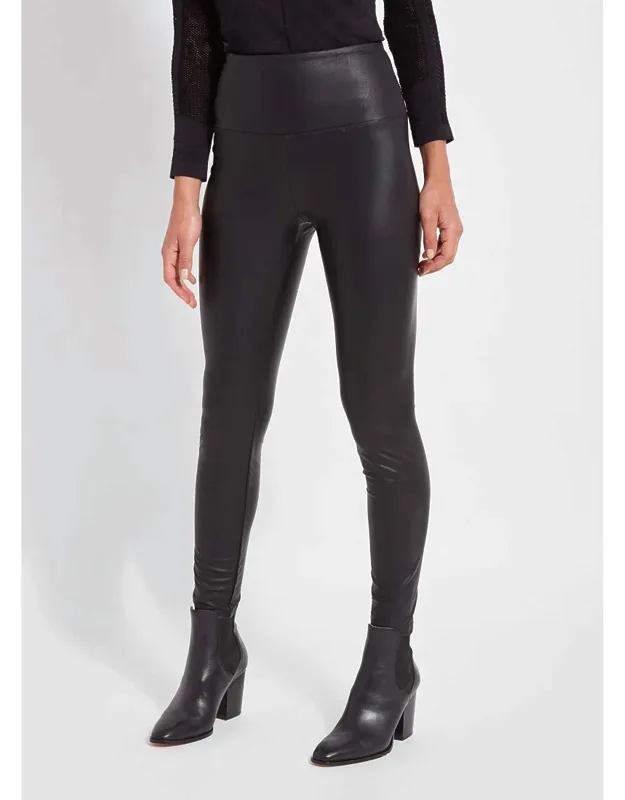 Textured Leather Legging - Body-hugging Fit, Concealed Waistband