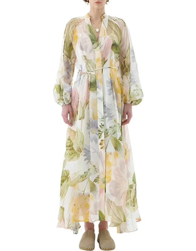 Maxi Dress - Multicolor, 47.2in From Shoulder To Hem