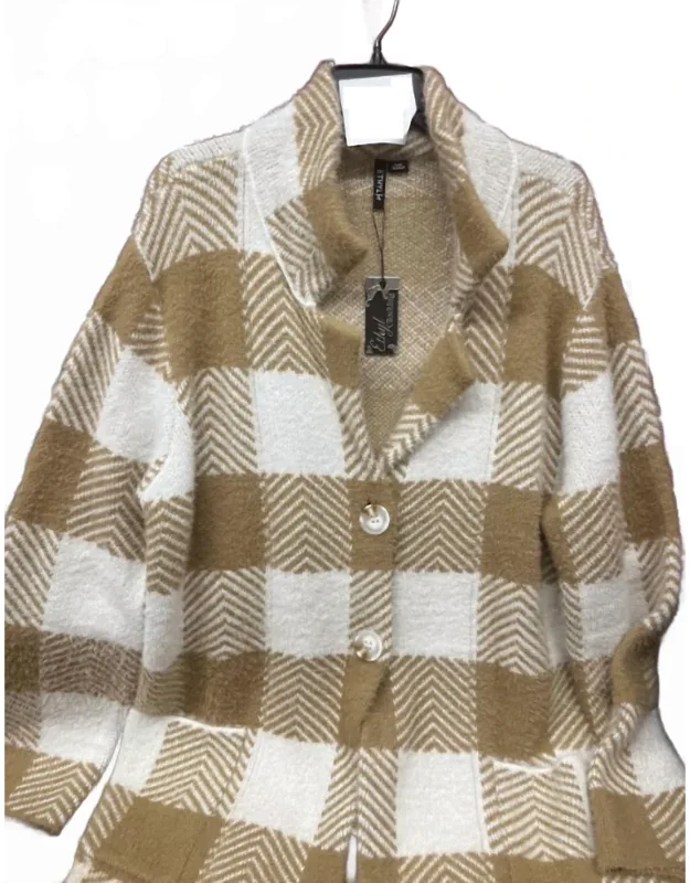 Plaid Sweater Jacket
