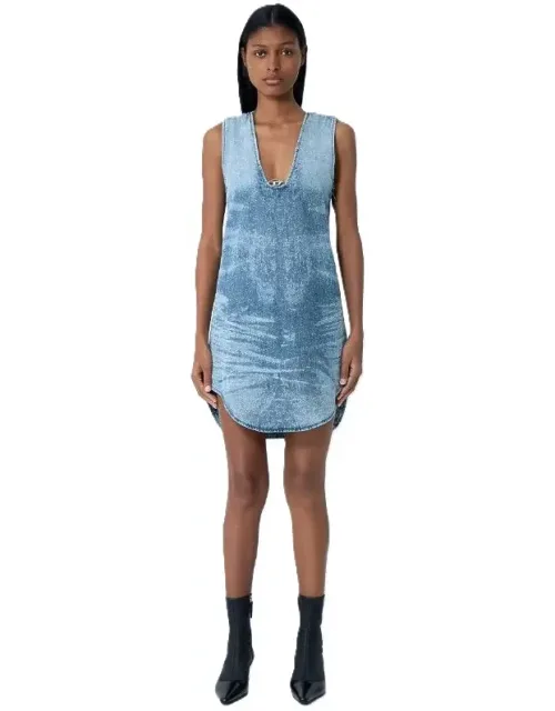 Diesel Dress Clear Acid-wash Effect V-neckline