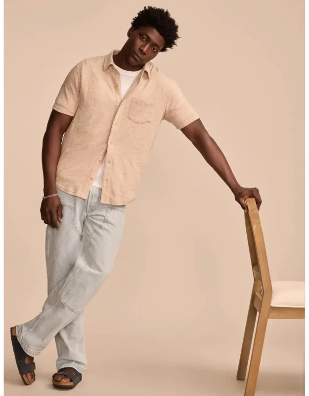 Linen Short Sleeve Button Up Shirt
