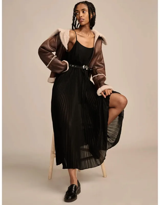 Pleated Party Midi Dress