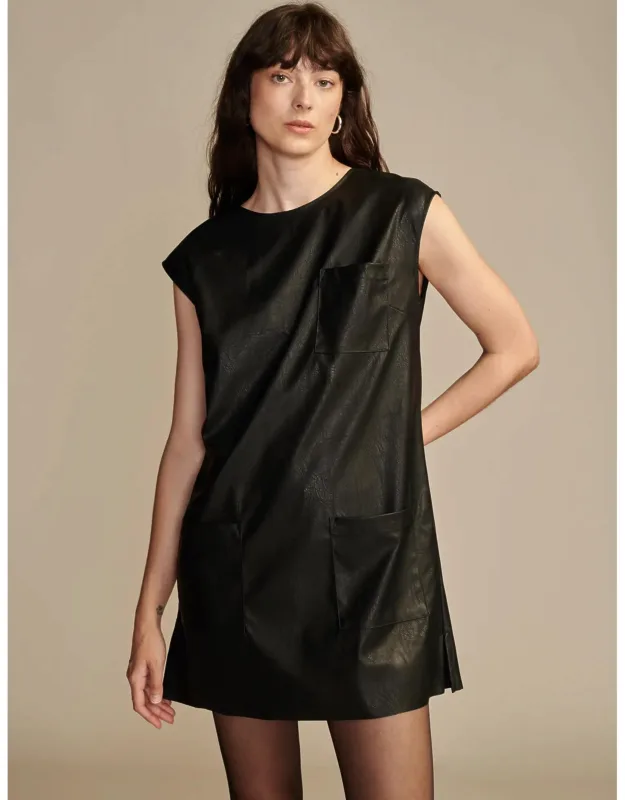Faux Leather Dress