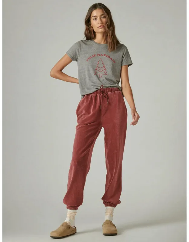 Slouchy Ribbed Velour Joggers