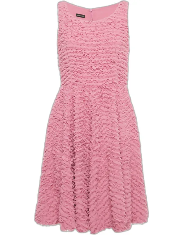 Pleated Chiffon Short Dress