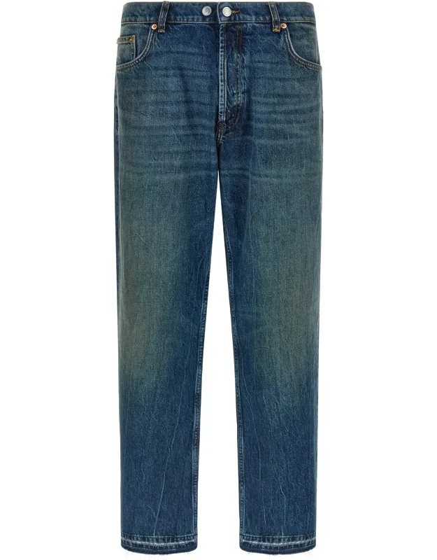 Department 5 Cotton Straight-leg Jeans With Cropped Style And Raw Cut Hem