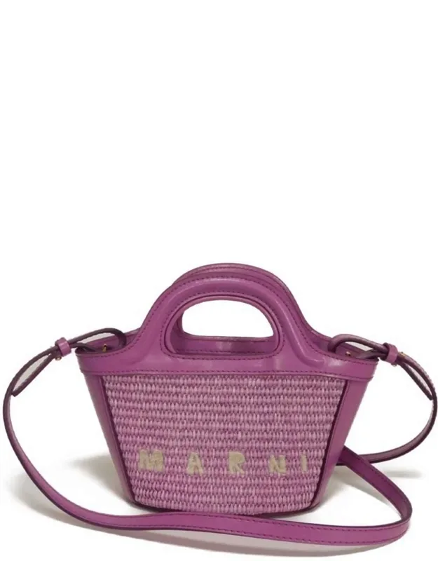 Cotton Leather Handbag Shoulder Bag (pre-owned)