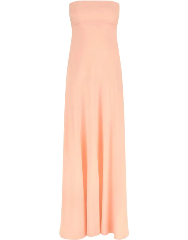 Giovanni Bedin Silk Long Dress With Unique Cut-out Details And Flared Silhouette