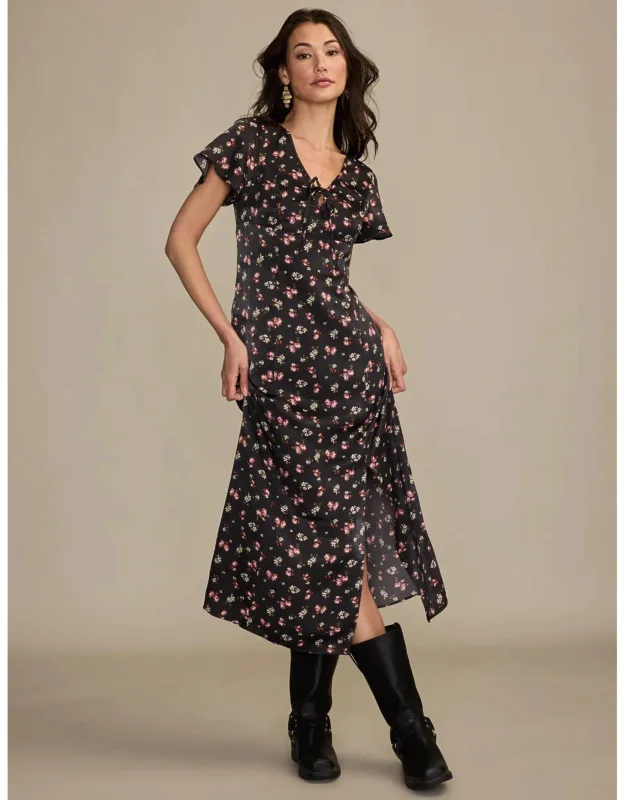 Flutter Sleeve Midi Dress