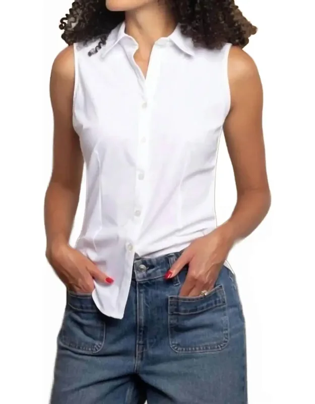 Sleeveless Button Up Shirt
