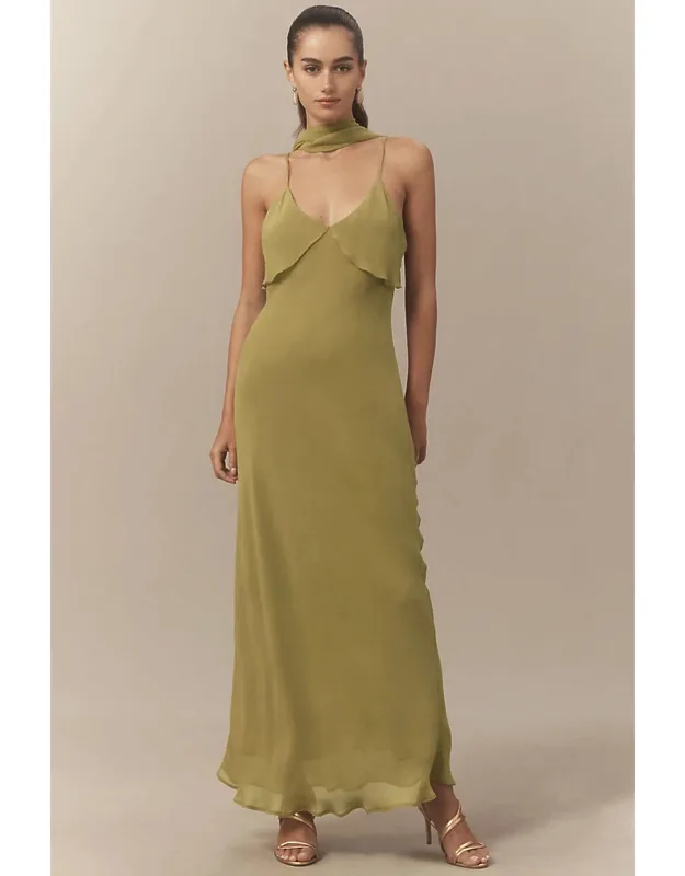 Scarf Detail Slip Maxi Dress