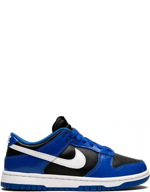 Dunk Low Sneakers In Royal Patent With Premium Leather And Two-tone Rubber Sole