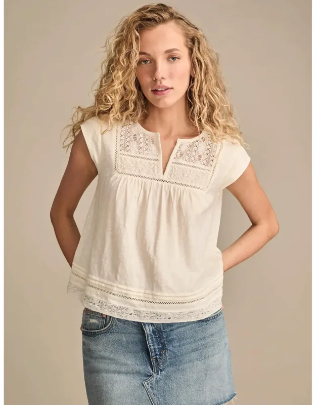 Lace Shell Sleeve Tee
