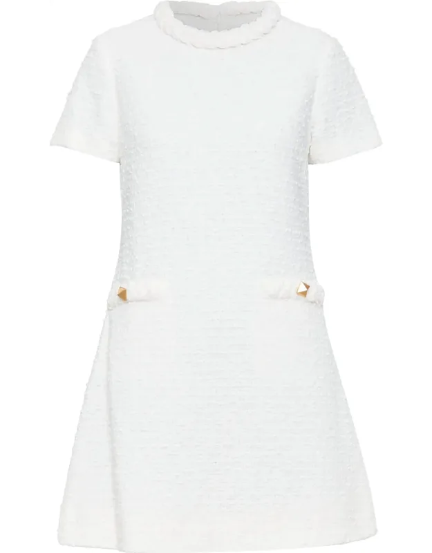 Cotton Tweed Short Sleeve Dress