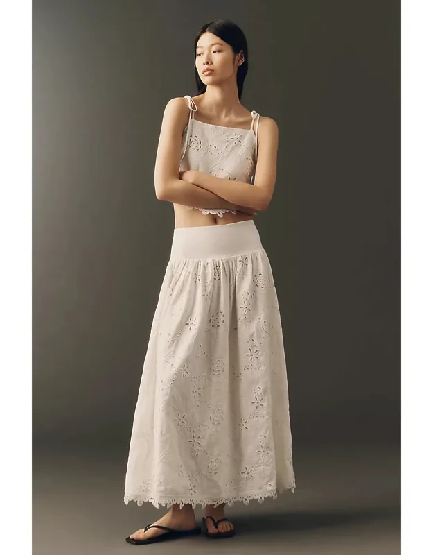 Eyelet Maxi Skirt