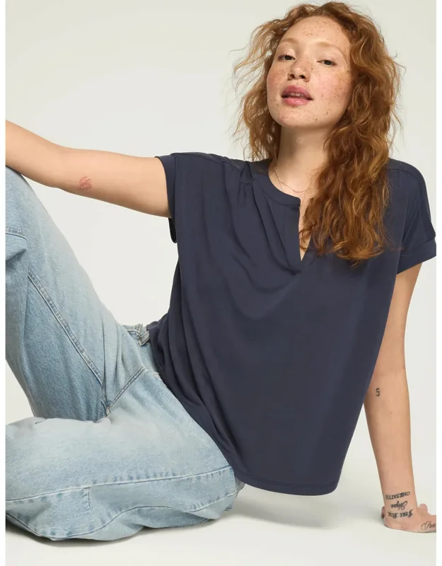 Sandwash Notch Neck Dolman Tee