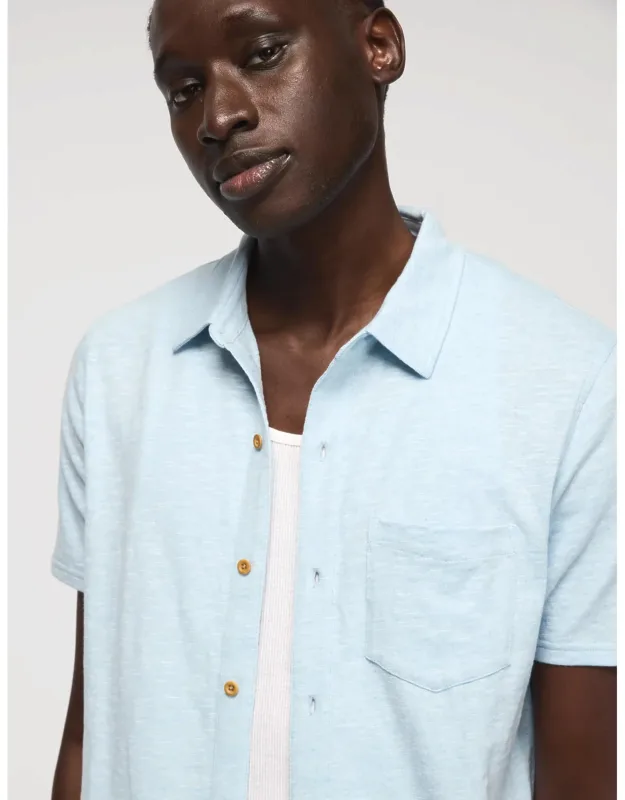 Linen Knit Button Up Shirt