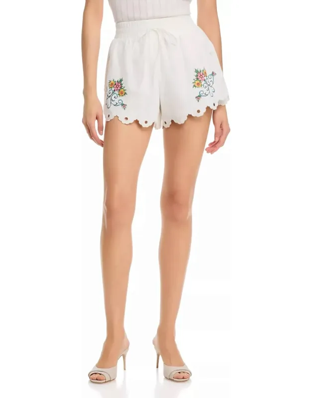 Scallop Floral Shorts