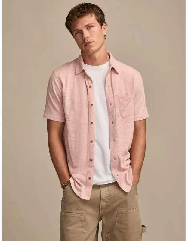 Linen Knit Button Up Shirt