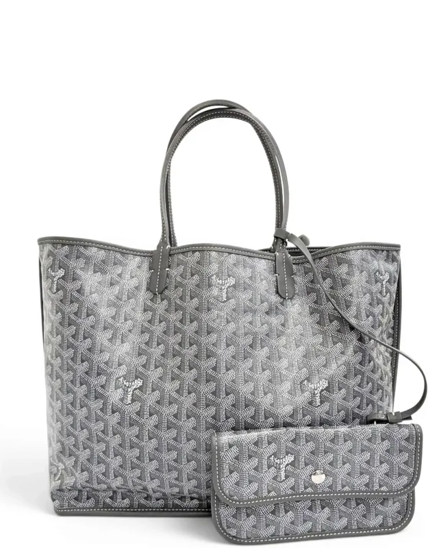 Leather Canvas Pouch Tote Bag