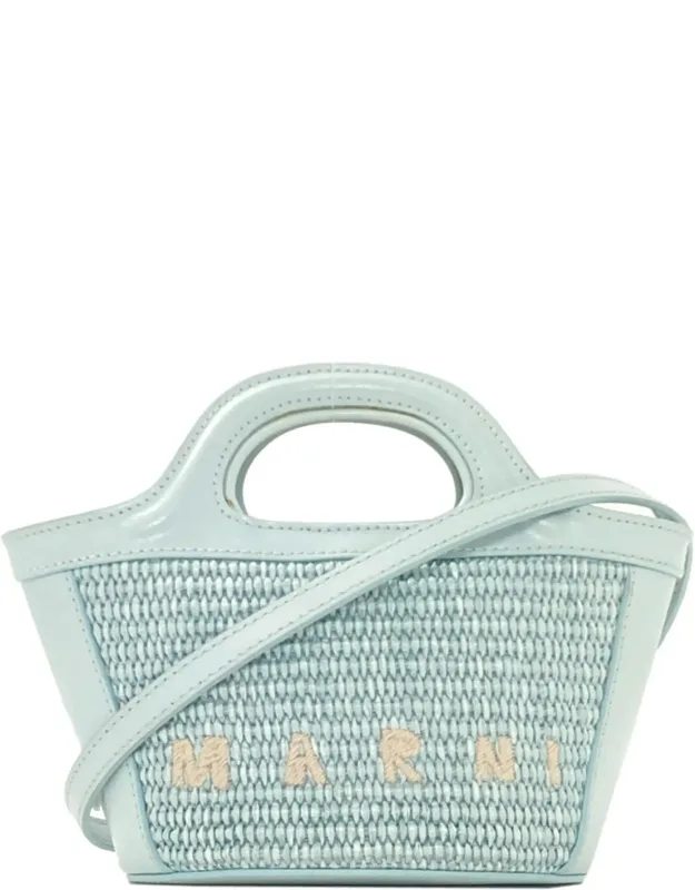 Raffia Leather Handbag (pre-owned)