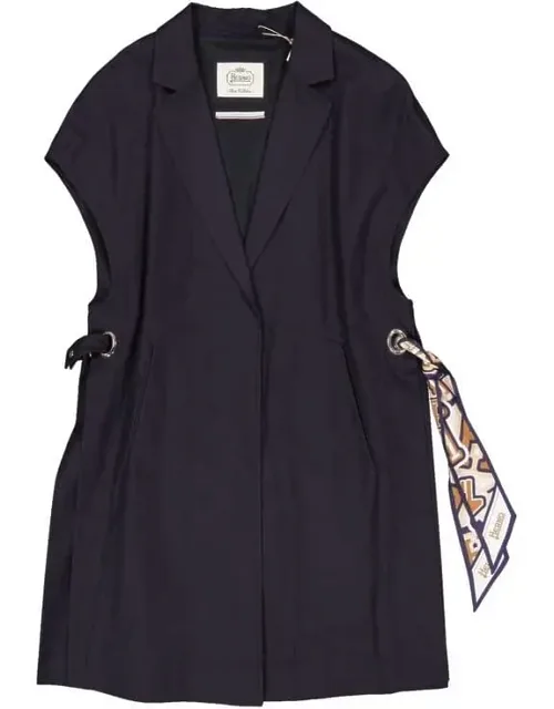 Herno Cotton Coat Sleeveless V Neckline